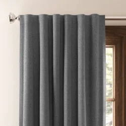 2pk 50"x63" Blackout Aruba Curtain Panels Charcoal Gray - Threshold™: Solid, Recycled Polyester, Indoor Use, Back Tab