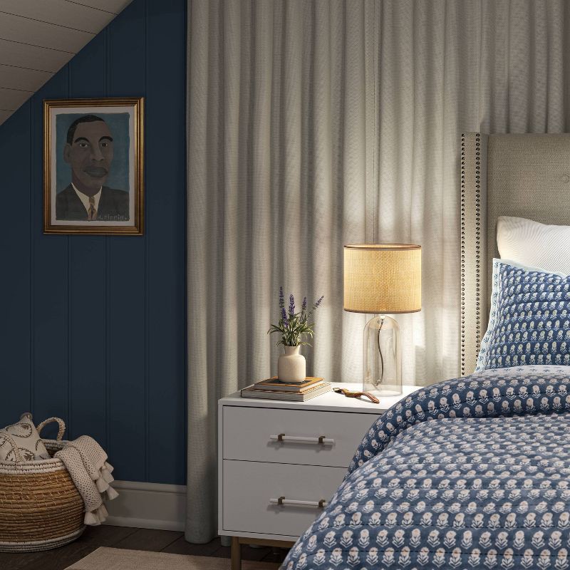 slide 3 of 7, 2pk 50"x63" Blackout Aruba Curtain Panels Off White - Threshold™: Recycled Polyester, Lined, Indoor Use, Solid Pattern, 2 ct