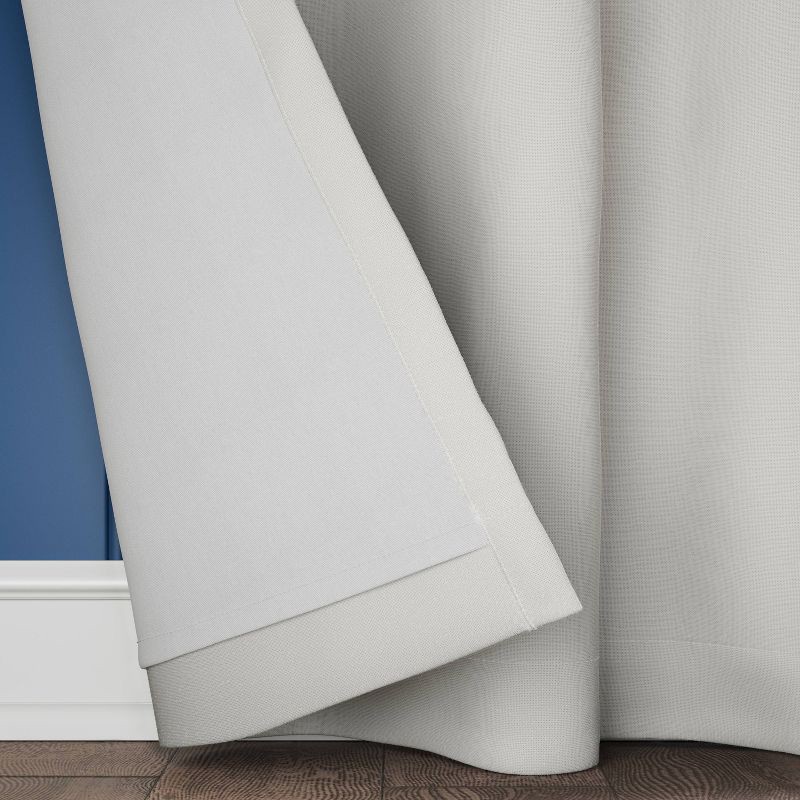 slide 4 of 7, 2pk 50"x63" Blackout Aruba Curtain Panels Off White - Threshold™: Recycled Polyester, Lined, Indoor Use, Solid Pattern, 2 ct