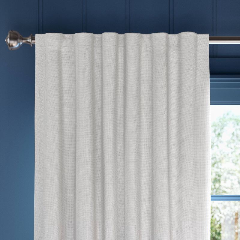 slide 1 of 7, 2pk 50"x63" Blackout Aruba Curtain Panels Off White - Threshold™: Recycled Polyester, Lined, Indoor Use, Solid Pattern, 2 ct