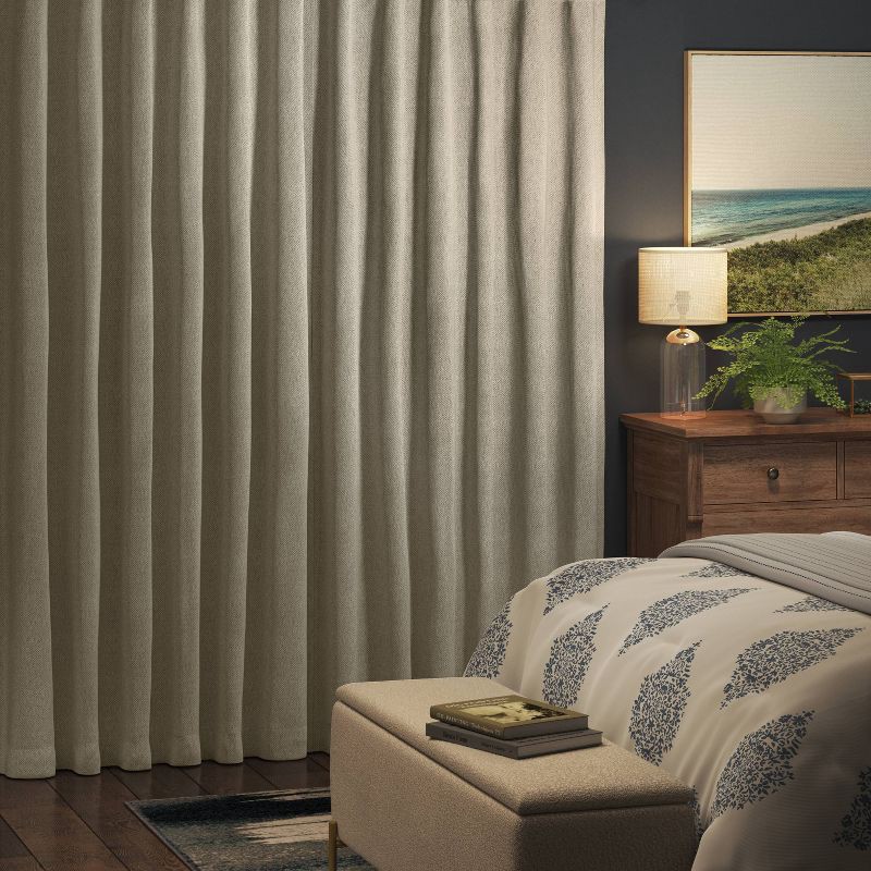 slide 3 of 5, 50"x84" Blackout Ashville Window Curtain Panel Gray - Threshold™: Recycled Polyester, OEKO-TEX Certified, Magnetic Closure, 1 ct