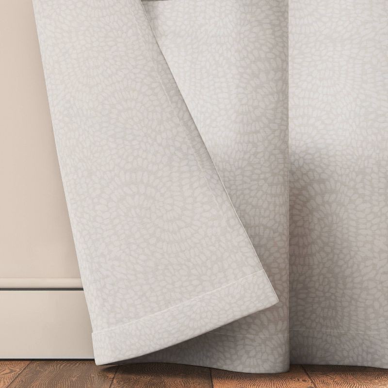 slide 3 of 6, 54"x84" Light Filtering Printed Farrah Curtain Panel Off White - Threshold™: Botanical Floral, UV Protection, OEKO-TEX Certified, 1 ct