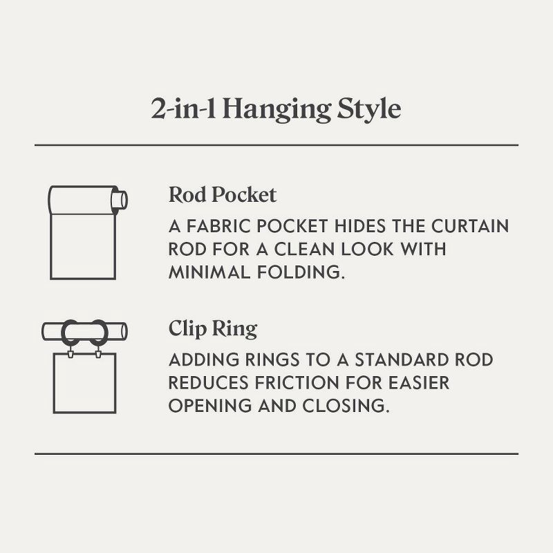 slide 6 of 6, 54"x63" Light Filtering Printed Farrah Curtain Panel Off White - Threshold™: Botanical Floral Rod Pocket, UV Protection, 1 ct