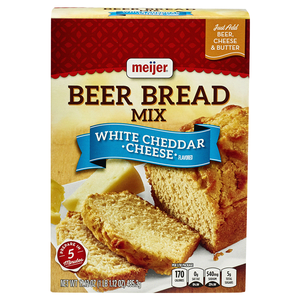 slide 1 of 29, Meijer White Cheddar Cheese Beer Bread Mix, 17.12 oz