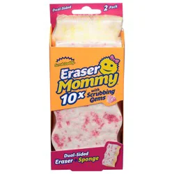 Scrub Daddy Dual-Sided 10x Eraser Mommy with Scrubbing Gems 2 Each