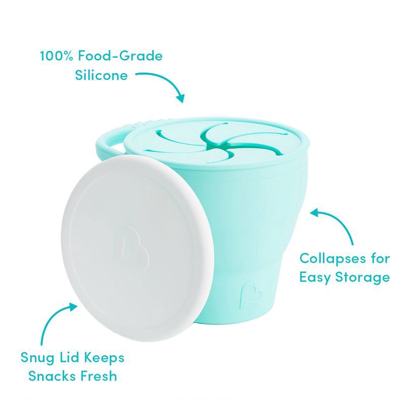 slide 7 of 8, Munchkin Silicone Baby Snack Catcher with Lid - Mint, 1 ct