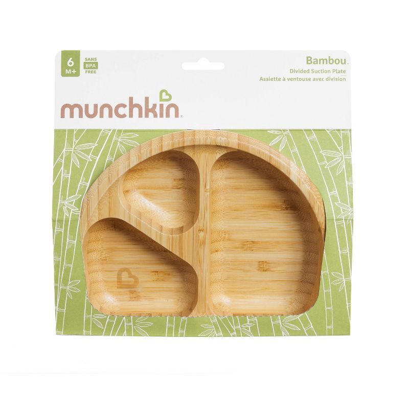 slide 5 of 6, Munchkin Bamboo Divided Suction Dining Plate, 1 ct