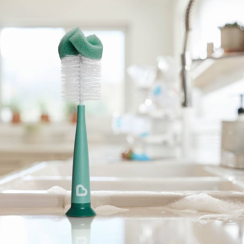slide 2 of 6, Munchkin Sponge Bottle Brush - Sage, 1 ct