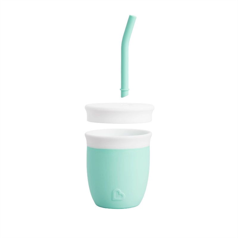 slide 5 of 7, Munchkin C'est Silicone! 4oz Training Cup with Straw - Mint, 4 oz