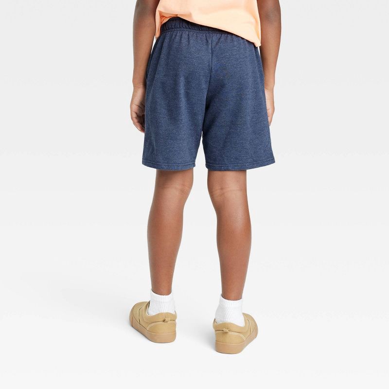 slide 2 of 3, Boys' Pull-On 'At The Knee' Knit Shorts - Cat & Jack™ Navy Blue XL: Cotton Blend, Recycled Polyester, Front Pocket, 1 ct