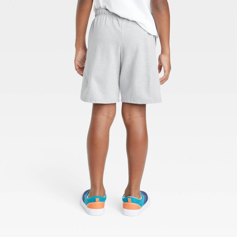 slide 2 of 3, Boys' Pull-On 'At the Knee' Knit Shorts - Cat & Jack™ Light Gray XL: Cotton Blend, Recycled Polyester, French Terry, 1 ct