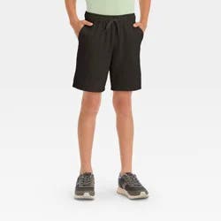 Boys' Pull-On 'At the Knee' Knit Shorts - Cat & Jack™ Black M: French Terry, Front Pocket, Drawstring