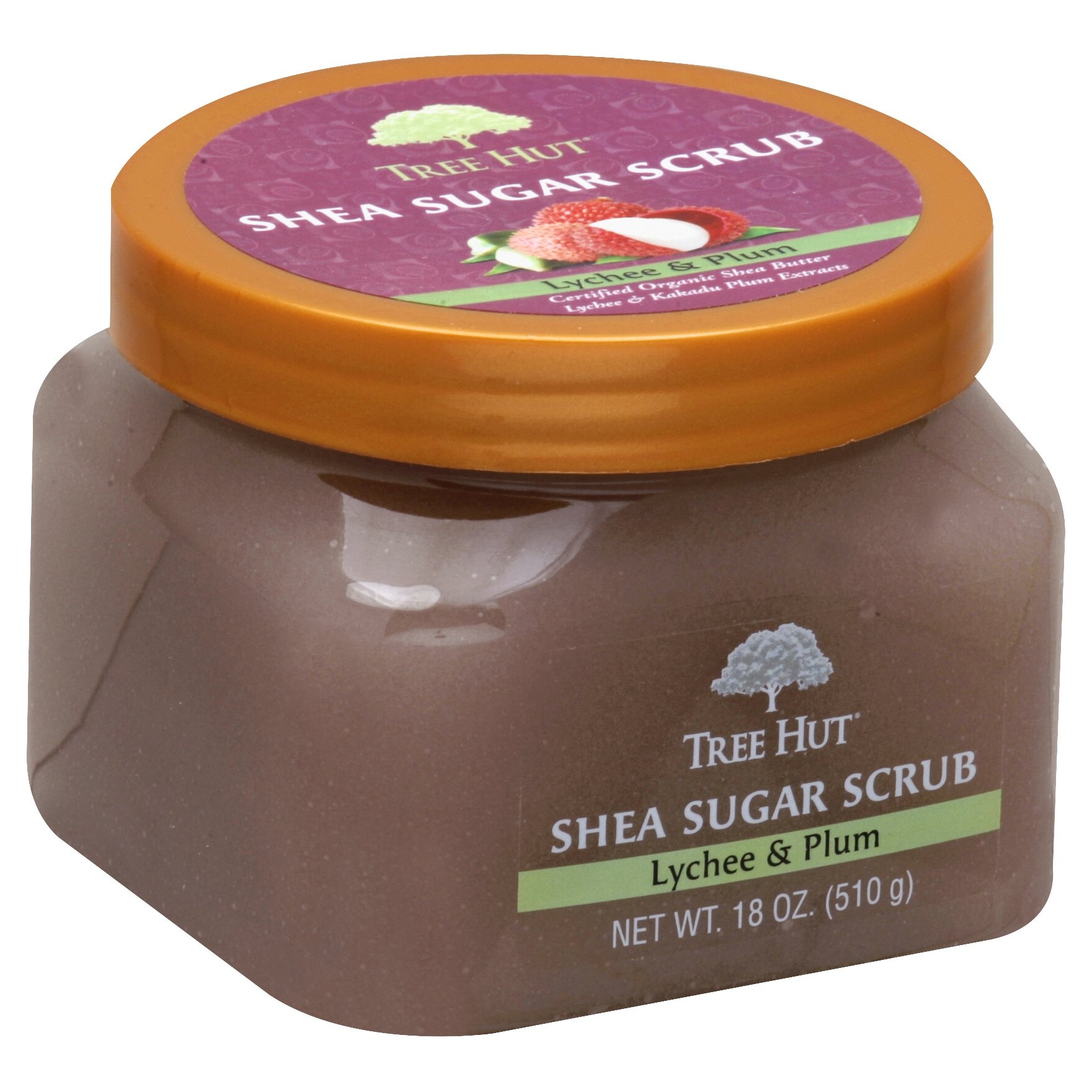 slide 1 of 1, Tree Hut Shea Sugar Scrub Lychee & Plum, 18 oz