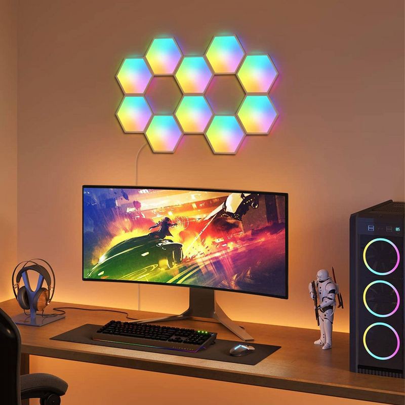 slide 3 of 7, Govee Hexa LED Wall Light 5pcs, 5 ct