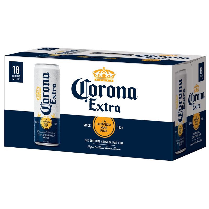 slide 10 of 10, Corona Extra - 18pk/12 fl oz Cans, 18 ct; 12 fl oz