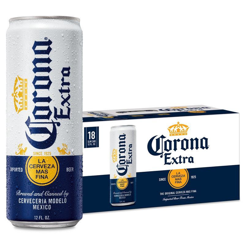 slide 1 of 10, Corona Extra - 18pk/12 fl oz Cans, 18 ct; 12 fl oz