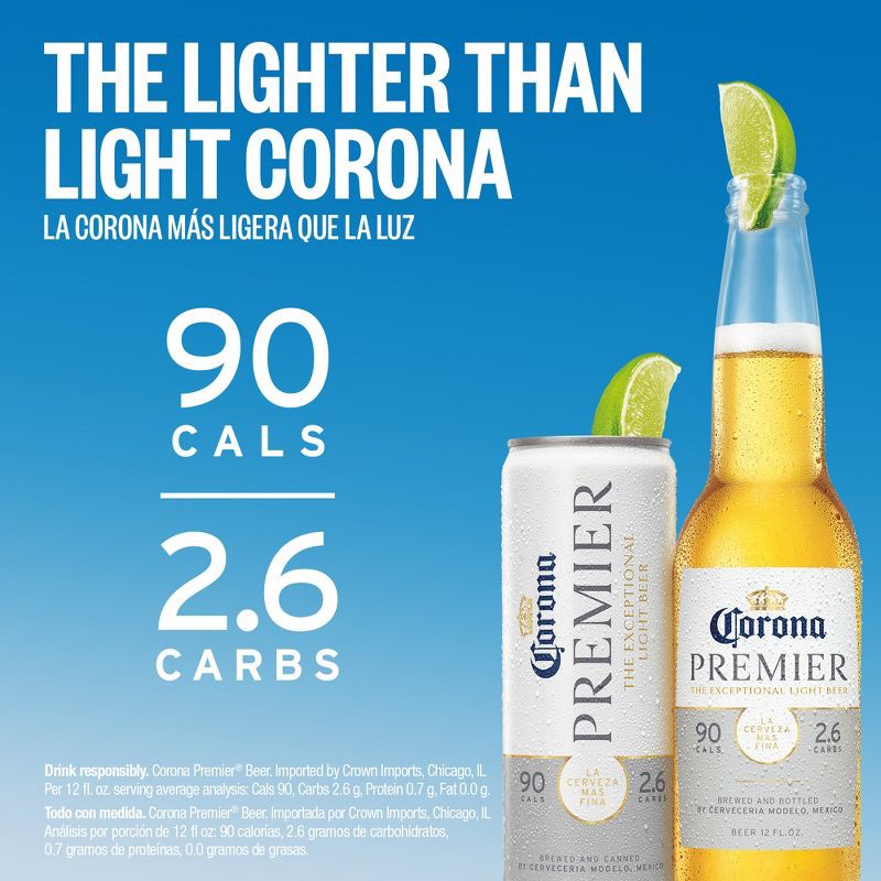 slide 5 of 10, Corona Premier - 18pk 12 fl oz Cans, 18 ct; 12 fl oz