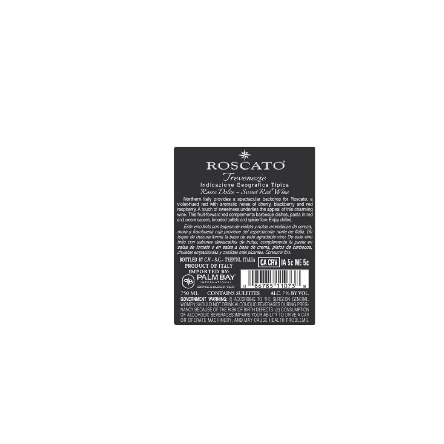 slide 2 of 2, Roscato Sweet Red, 750 ml