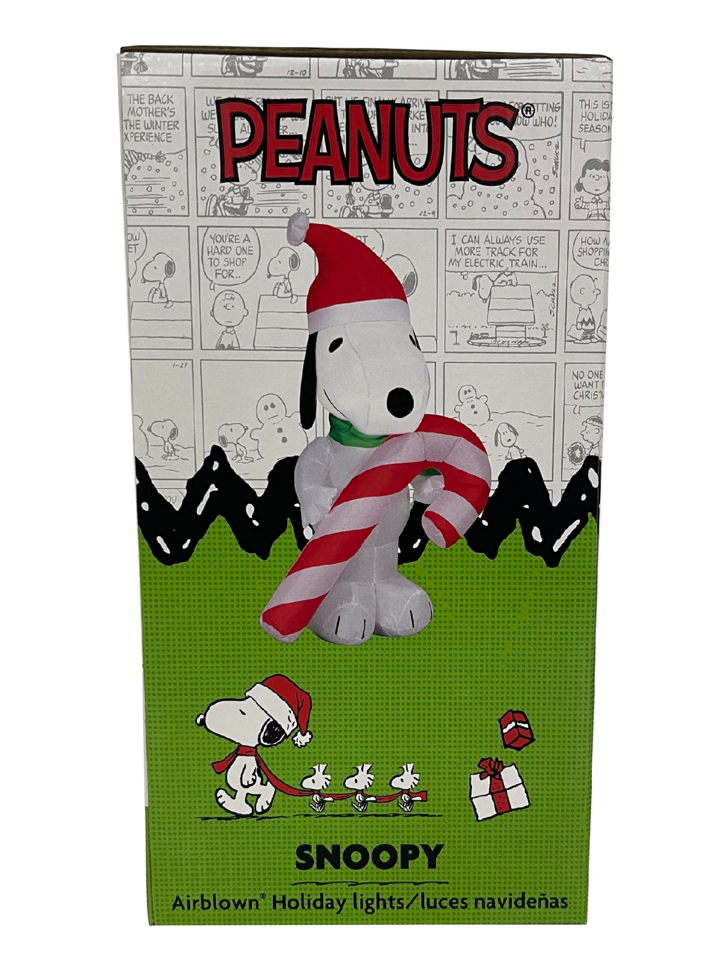 slide 4 of 8, Airblown Lights Outdoor Snoopy w/Candy Cane-SM-Peanuts, 42.13 in