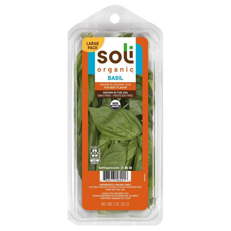 slide 1 of 6, Soli Organic Fresh Basil - 2oz, 2 oz