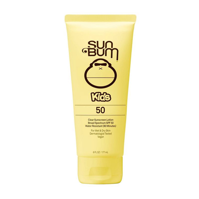 slide 1 of 8, Sun Bum Kids' Clear Sunscreen Lotion - SPF 50 - 6 fl oz: Whole Body Application, Hypoallergenic, Oil-Free, Vegan, 50 ct; 6 fl oz