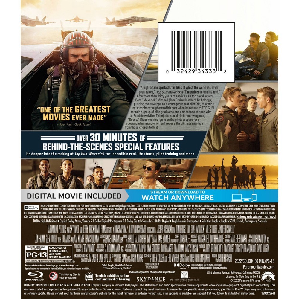 slide 3 of 3, Paramount Pictures Top Gun: Maverick (Blu-ray + Digital), 1 ct