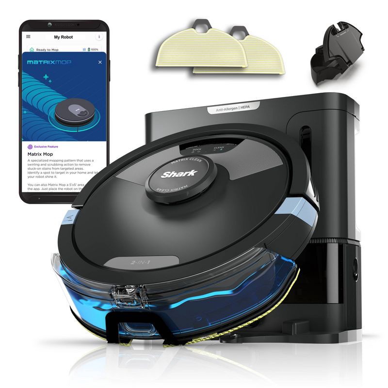 slide 1 of 14, Shark Matrix Plus 2in1 Robot Vacuum & Mop with Sonic Mopping, Matrix Clean, HEPA Bagless Self Empty - RV2610WA, 1 ct