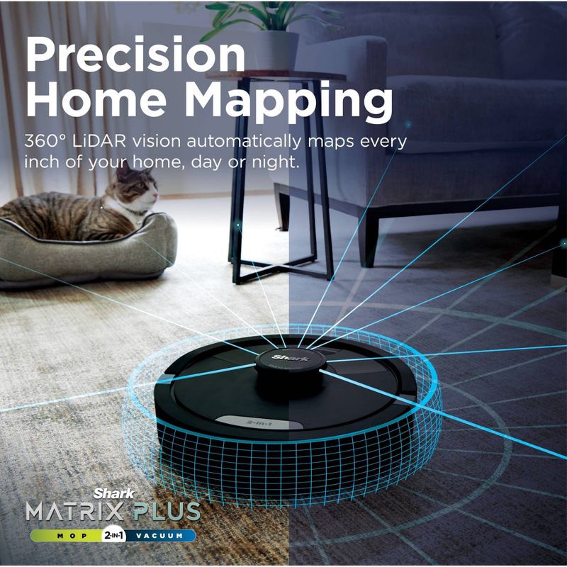 slide 10 of 14, Shark Matrix Plus 2in1 Robot Vacuum & Mop with Sonic Mopping, Matrix Clean, HEPA Bagless Self Empty - RV2610WA, 1 ct