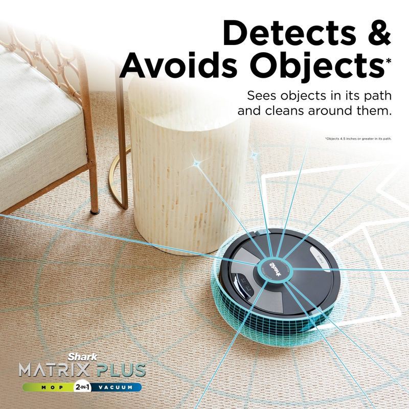 slide 11 of 14, Shark Matrix Plus 2in1 Robot Vacuum & Mop with Sonic Mopping, Matrix Clean, HEPA Bagless Self Empty - RV2610WA, 1 ct