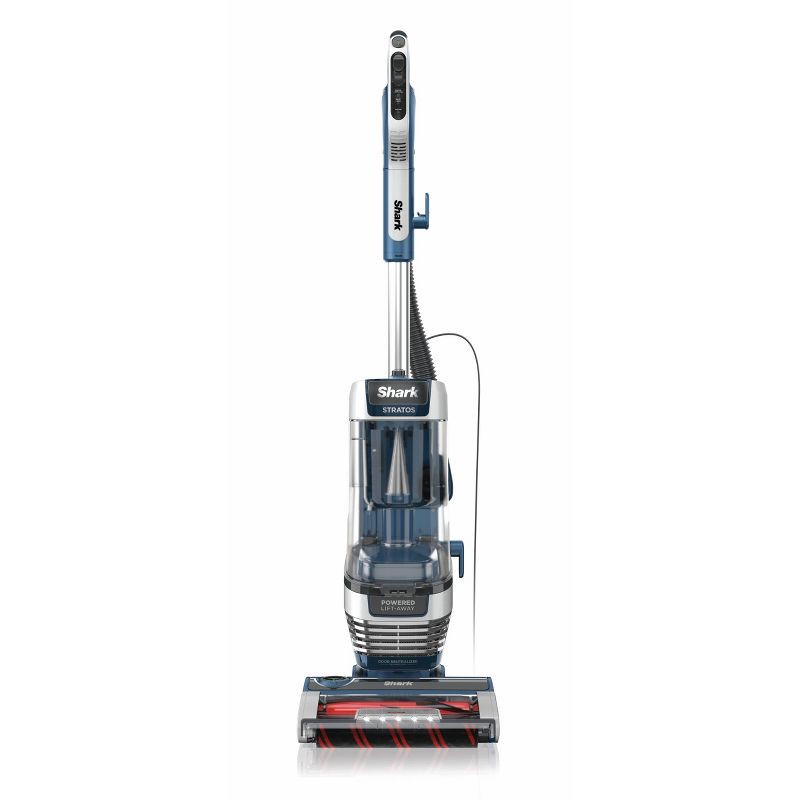 slide 1 of 15, Shark Stratos Upright Vacuum with DuoClean PowerFins HairPro, Self-Cleaning Brushroll, Odor Neutralizer Technology Navy AZ3002, 1 ct