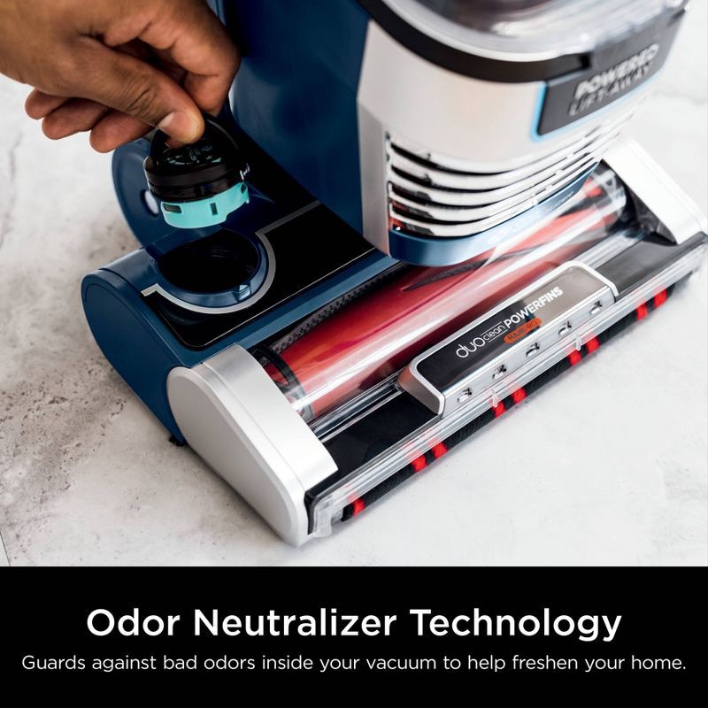 slide 6 of 15, Shark Stratos Upright Vacuum with DuoClean PowerFins HairPro, Self-Cleaning Brushroll, Odor Neutralizer Technology Navy AZ3002, 1 ct
