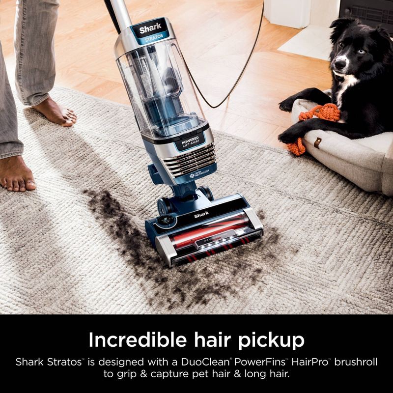 slide 9 of 15, Shark Stratos Upright Vacuum with DuoClean PowerFins HairPro, Self-Cleaning Brushroll, Odor Neutralizer Technology Navy AZ3002, 1 ct