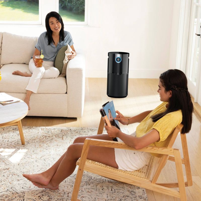 slide 14 of 19, Shark Air Purifier MAX with True NanoSeal HEPA Cleansense IQ Odor Lock Cleans up to 1200 sq ft Charcoal Gray HP202: Programmable Timer, 1200 sq ft