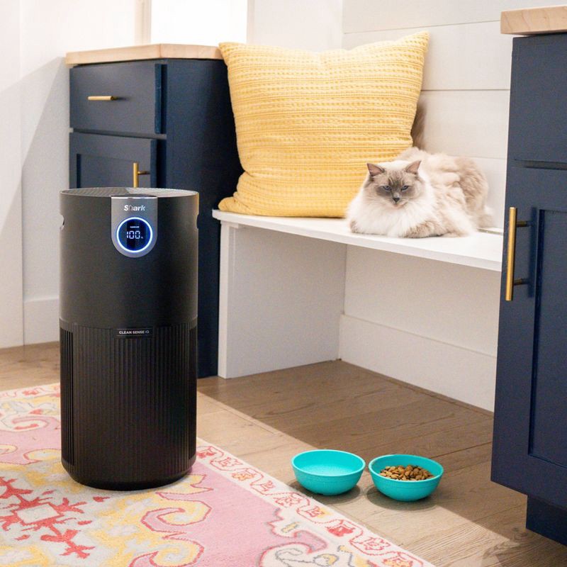 slide 18 of 19, Shark Air Purifier MAX with True NanoSeal HEPA Cleansense IQ Odor Lock Cleans up to 1200 sq ft Charcoal Gray HP202: Programmable Timer, 1200 sq ft