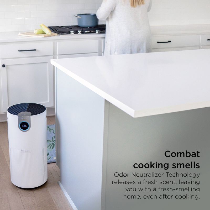 slide 5 of 19, Shark Air Purifier MAX with True NanoSeal HEPA Cleansense IQ Odor Lock Cleans up to 1200 sq ft Charcoal Gray HP202: Programmable Timer, 1200 sq ft