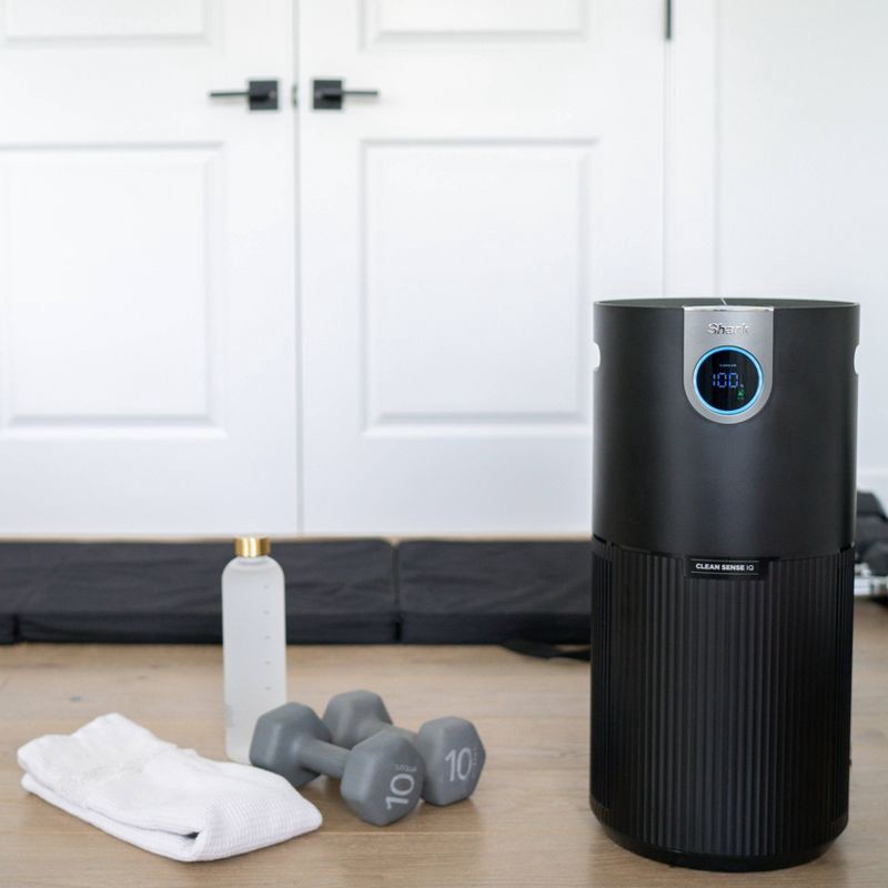 slide 10 of 19, Shark Air Purifier MAX with True NanoSeal HEPA Cleansense IQ Odor Lock Cleans up to 1200 sq ft Charcoal Gray HP202: Programmable Timer, 1200 sq ft