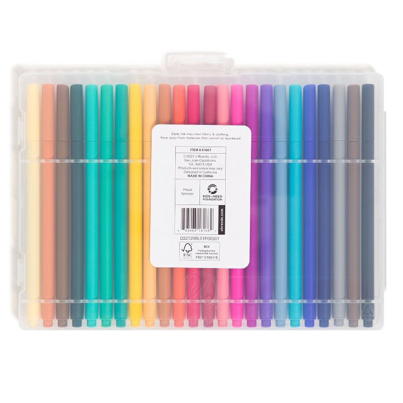 slide 2 of 6, U Brands 24ct Felt Tip Pens Fine Liner Assorted Colors, 24 ct