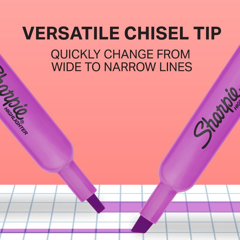 slide 2 of 6, Sharpie 12pk Highlighters Smear Guard Chisel Tip Assorted Colors: Bold Multicolored Markers for School & Office, 12 ct