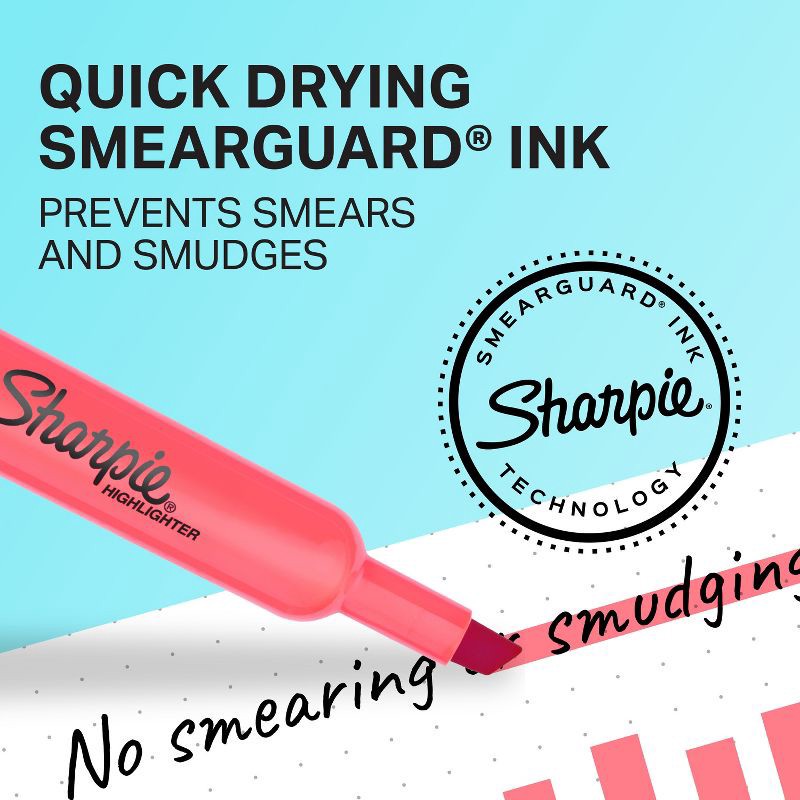 slide 5 of 6, Sharpie 12pk Highlighters Smear Guard Chisel Tip Assorted Colors: Bold Multicolored Markers for School & Office, 12 ct