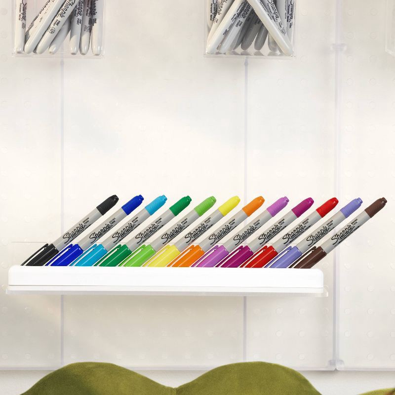 slide 2 of 6, Sharpie 12pk Permanent Markers Brush and Ultra Fine Twin Assorted Colors: Sharpie Brush Tip & Twin Tip, Colored Markers, 12 ct
