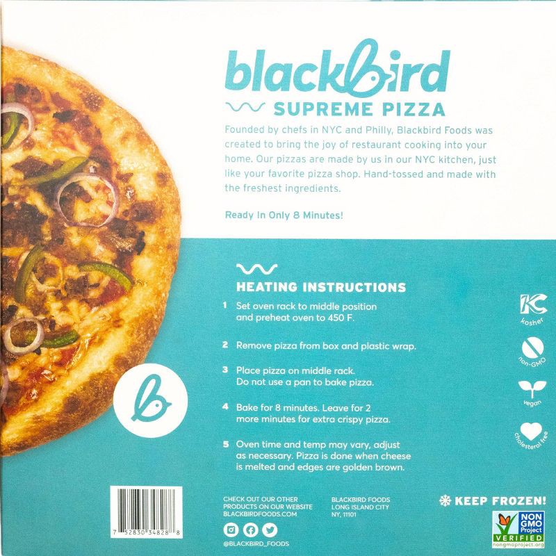 slide 2 of 5, Blackbird Foods Blackbird Frozen Supreme Plant Based Pizza - 14oz, 14 oz