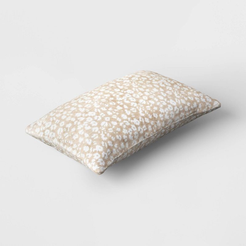 slide 3 of 4, Velvet Jacquard Cheetah Lumbar Throw Pillow Beige - Threshold™, 1 ct