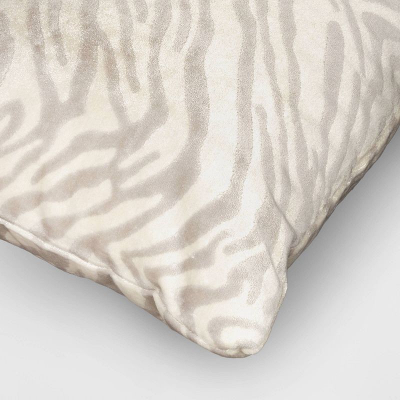 slide 4 of 4, Velvet Jacquard Zebra Lumbar Throw Pillow - Threshold™, 1 ct