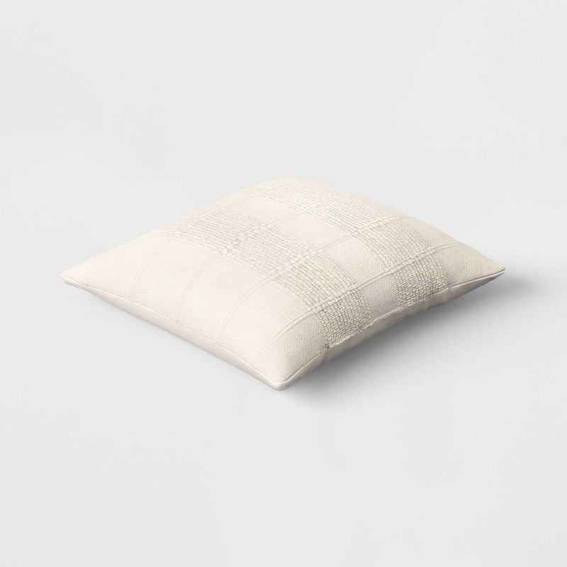 slide 3 of 5, Textural Solid Square Throw Pillow Off-White - Threshold™: Decorative Accent for Modern Home Decor, Indoor Use, 1 ct