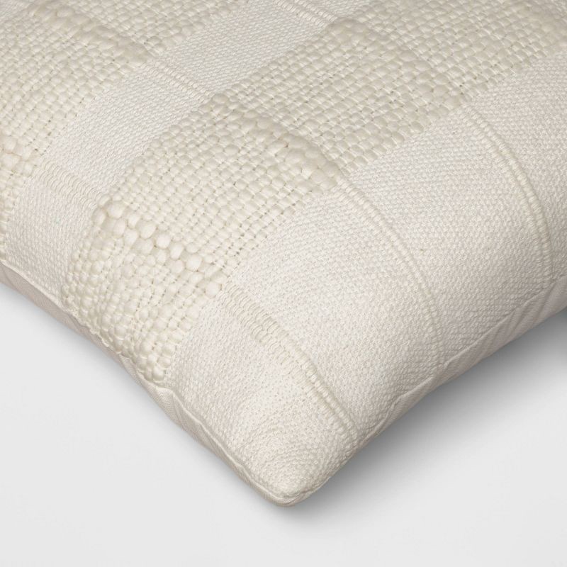 Textural Solid Square Throw Pillow Off-White - Threshold™