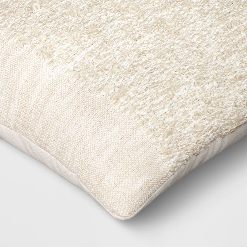 slide 4 of 5, Textural Solid Square Throw Pillow Neutral - Threshold™, 1 ct