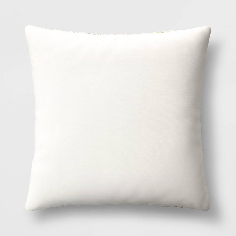 slide 5 of 5, Textural Solid Square Throw Pillow Neutral - Threshold™, 1 ct