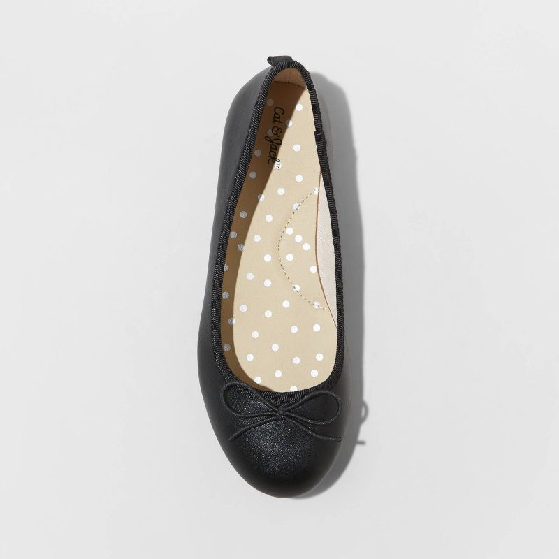 slide 3 of 9, Girls' Diana Slip-On Ballet Flats - Cat & Jack™ Black 13, 1 ct