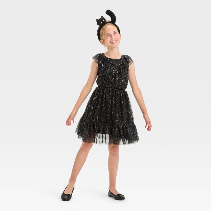 slide 9 of 9, Girls' Diana Slip-On Ballet Flats - Cat & Jack™ Black 13, 1 ct