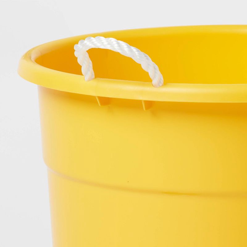 slide 2 of 2, 18gal Plastic Rope Beverage Tub with Rope Handle Yellow - Sun Squad, 18 gal